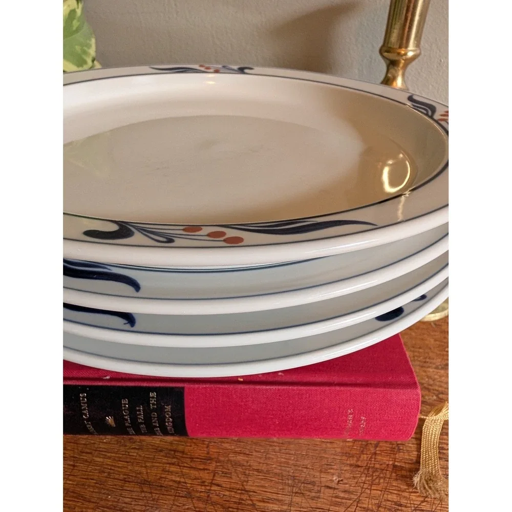 Dansk Bistro Maribo Blue Dinner Plates Set of 4 Niels Refsgaard 10.25in